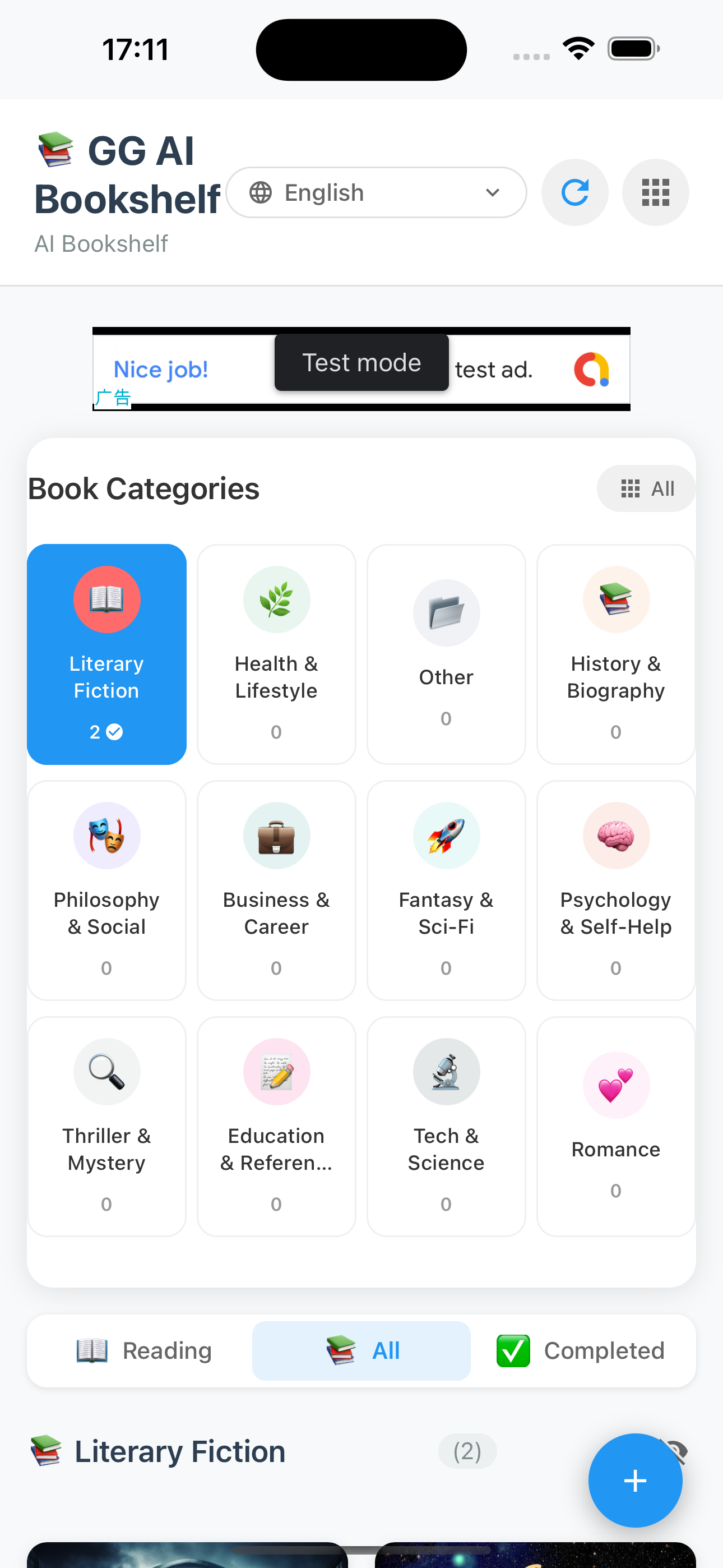 Book Categories on iPhone